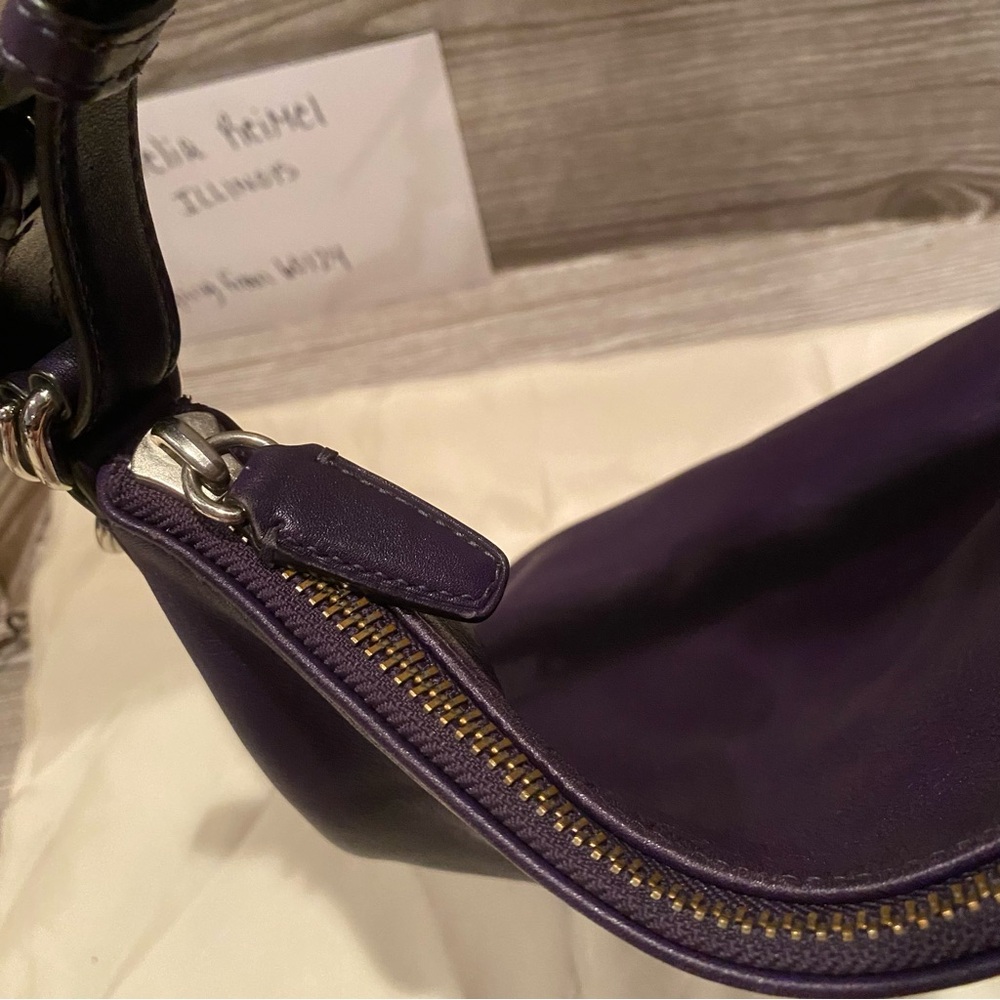 UEC Coach Purple Courtenay Purple Leather Legacy Hobo Bag - Picture 9 of 12